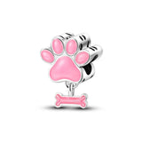 Charm Mascotas Huella Hueso Rosa - palacecharacters